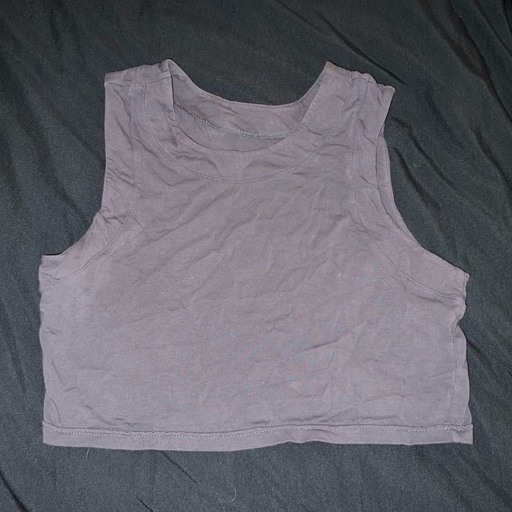 SASKI GREY CROPPED TANK TOP